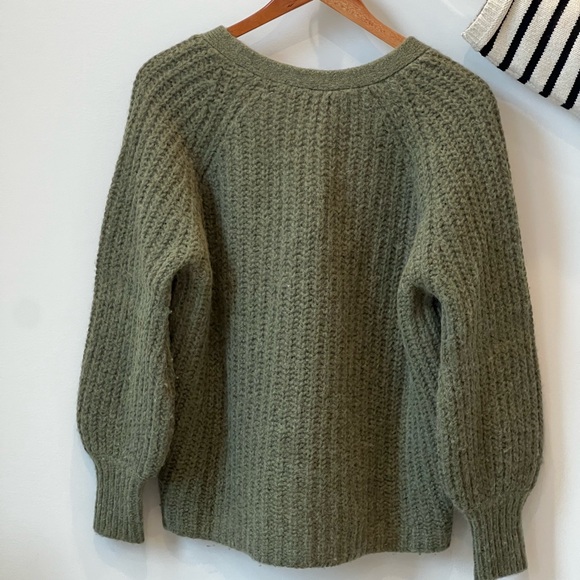 Sezane Basile Cardigan in Olive Green - Picture 4 of 4